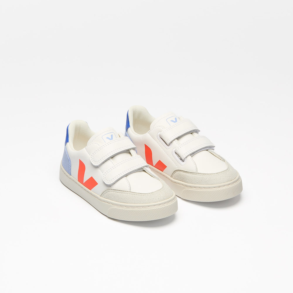 V-12 LEATHER WHITE MULTICO ORANGE FLUO | VEJA US