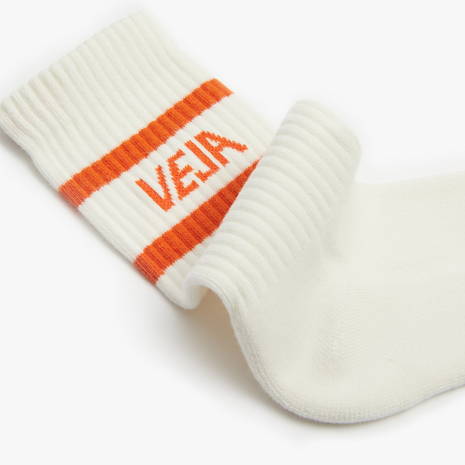 ICONIC SOCKS COTTON WHITE ORANGE | VEJA OUTLET